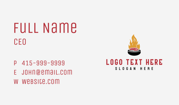 Grill Steak Fire BBQ Business Card Design Image Preview