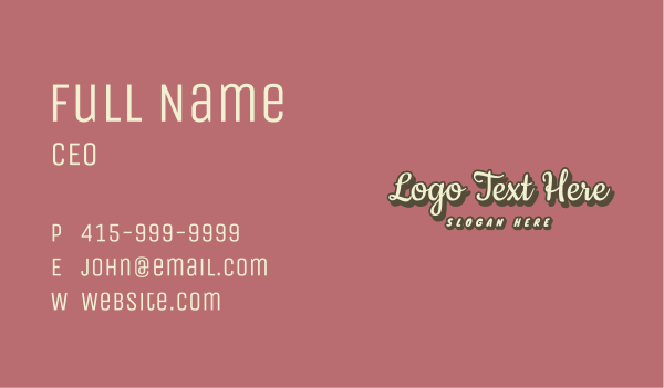 Simple Classic Cursive Wordmark  Business Card Design Image Preview