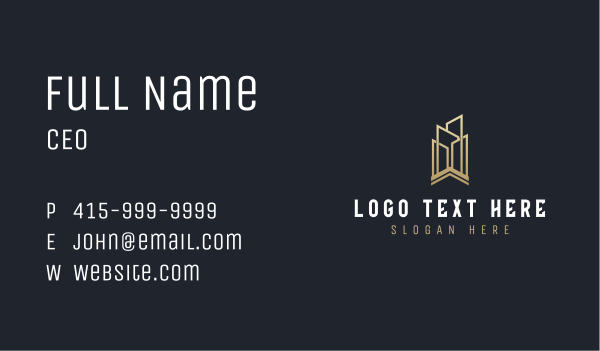 Corporate Real Estate Building Business Card Design Image Preview