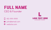 Playful Pink Letter  Business Card Image Preview