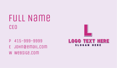 Playful Pink Letter  Business Card Image Preview