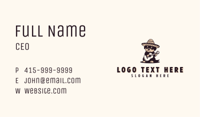 Mexican Guitar Dog Business Card Image Preview