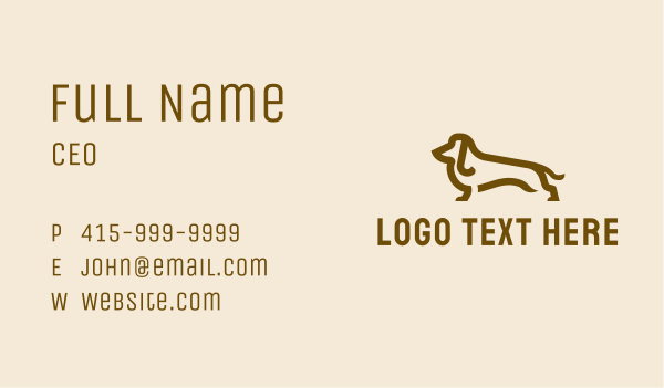 Brown Dachshund  Business Card Design Image Preview