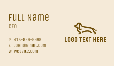 Brown Dachshund  Business Card Image Preview