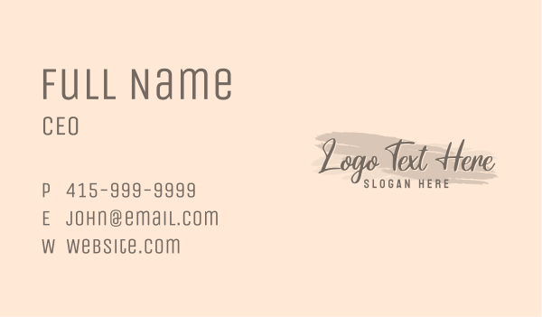 Feminine Watercolor Wordmark Business Card Design Image Preview