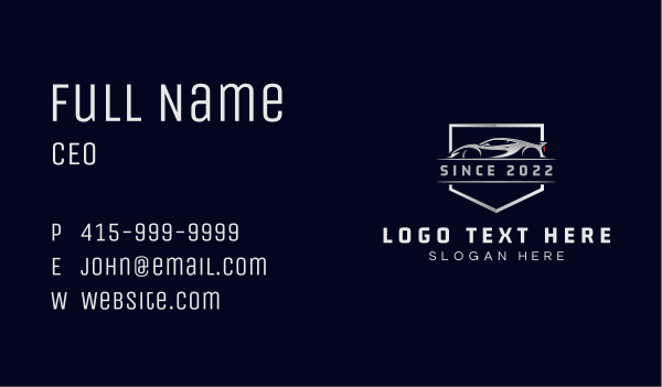 Luxury Supercar Badge Business Card Design Image Preview