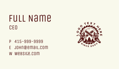 Chainsaw  Logging Forestry Business Card Image Preview