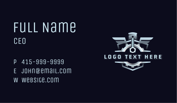 Gear Piston Wings Business Card Design Image Preview
