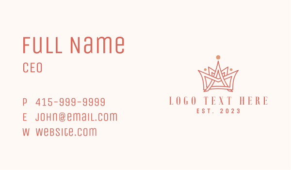 Pageant Crown Letter A Business Card Design Image Preview
