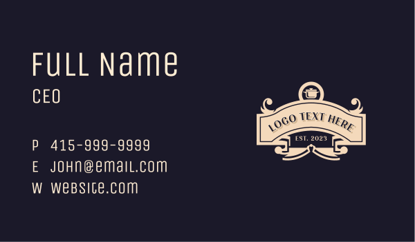 Restaurant Diner Catering Business Card Design Image Preview