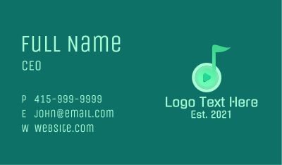 Music Note Playlist Business Card