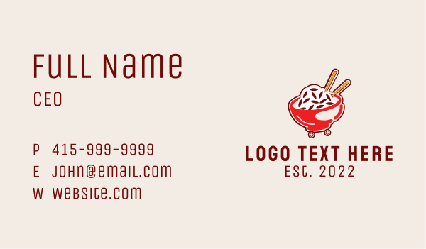 Oriental Rice Food Cart  Business Card Design Image Preview
