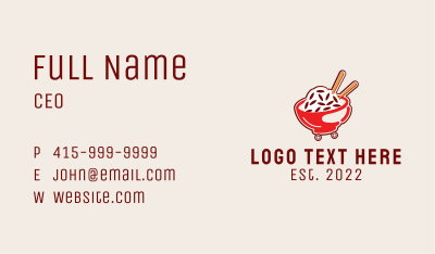 Oriental Rice Food Cart  Business Card Image Preview