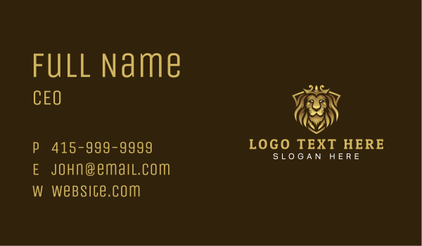 Luxury Crown Lion Business Card Design Image Preview