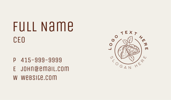 Organic Walnut Seed Business Card Design Image Preview