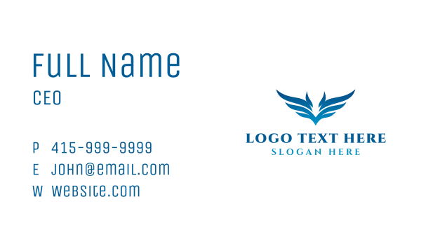 Blue Wings Flight Business Card Design Image Preview