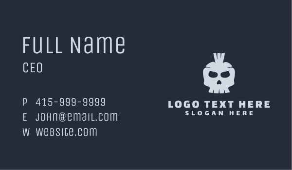 Punk Skull Mohawk Business Card Design Image Preview