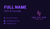 Neon Retro Letter H Business Card Image Preview