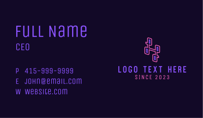Neon Retro Letter H Business Card Image Preview