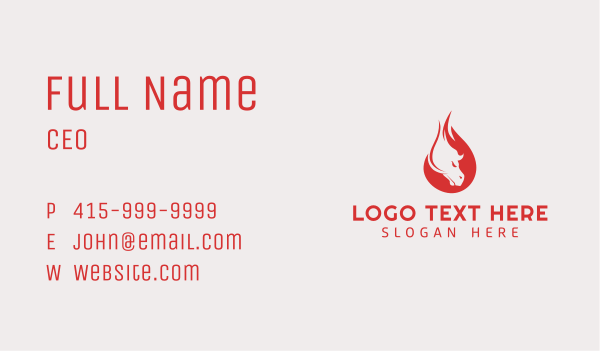 Angry Flame Horse Business Card Design Image Preview