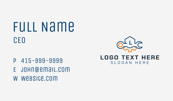 Minimalist Wrench Lettermark  Business Card Design Image Preview