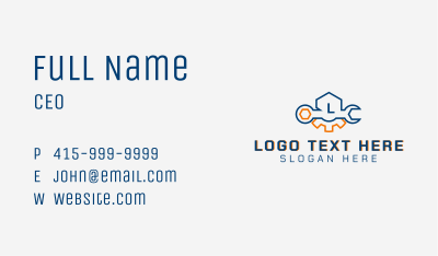 Minimalist Wrench Lettermark  Business Card Image Preview