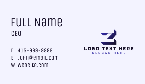 Esports Gaming Tech Letter Z Business Card Design Image Preview
