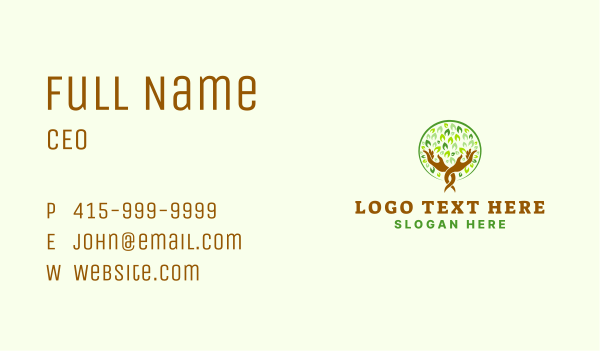 Nature Tree Hand  Business Card Design Image Preview