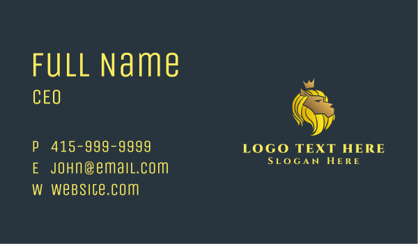 Gold Lion Crown Business Card Design Image Preview