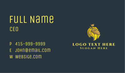 Gold Lion Crown Business Card Image Preview