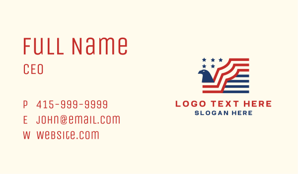 American Eagle Stripes Flag Business Card Design Image Preview