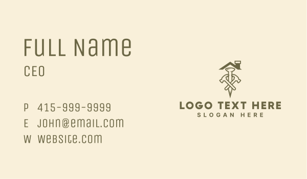 Construction Hammer Nail Business Card Design Image Preview