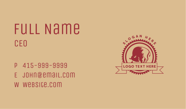 Wild Animal Bison Business Card Design Image Preview