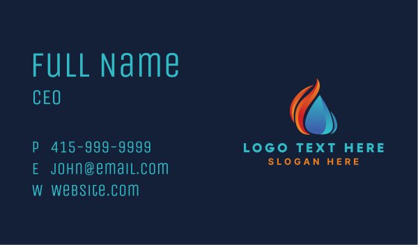 Water Fire Heat Business Card Design Image Preview