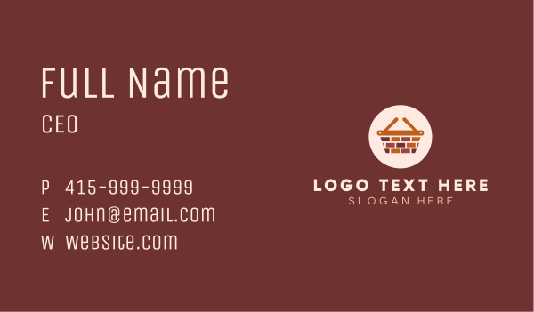 Brick Wall Shopping Basket Business Card Design Image Preview
