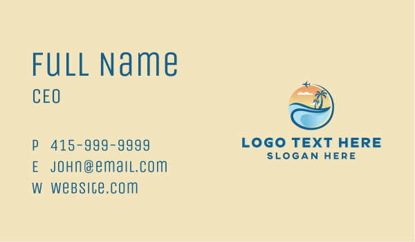Travel Beach Vacation Business Card Design Image Preview