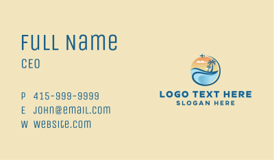 Travel Beach Vacation Business Card Image Preview