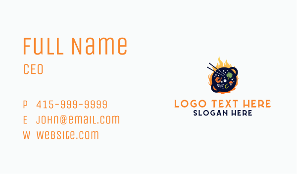 Flame Cooking Wok Business Card Design Image Preview