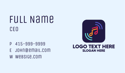 Music Streaming App Business Card Image Preview