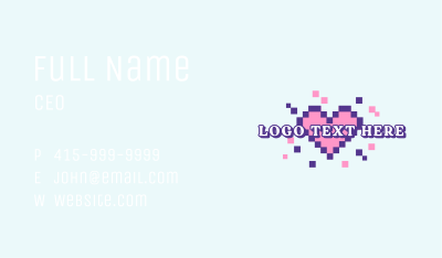 Pixel Heart Gaming Business Card Image Preview