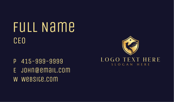 Phoenix Shield Wing Business Card Design Image Preview