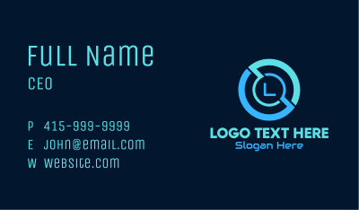 Round Cyber Letter  Business Card Image Preview