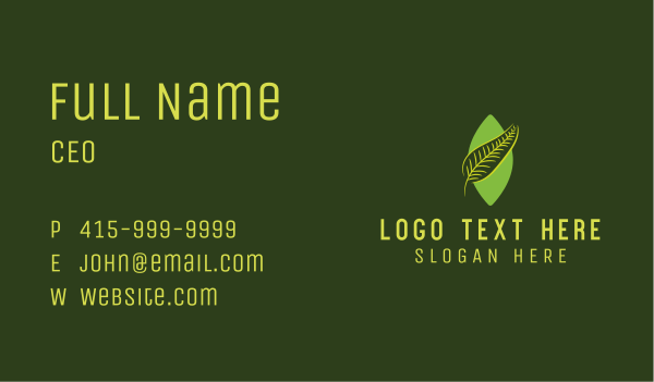 Green Leaf Plant Business Card Design Image Preview