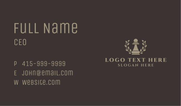 Chess Pawn Wreath Company Business Card Design Image Preview