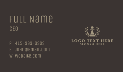 Chess Pawn Wreath Company Business Card Image Preview