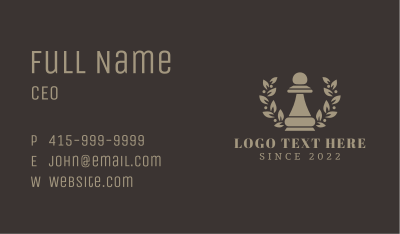 Chess Pawn Wreath Company Business Card