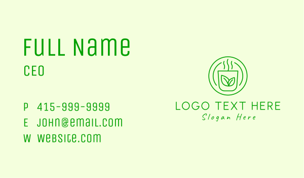 Healthy Tea Drink Business Card Design Image Preview