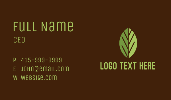 Green Leaf Tree Business Card Design Image Preview