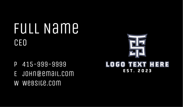 T & S Gaming Monogram Business Card Design Image Preview