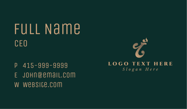 Classic Letter I Boutique Business Card Design Image Preview
